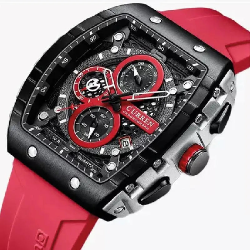 RELOJ SPORT ELEGANTE CURREN  ROJO