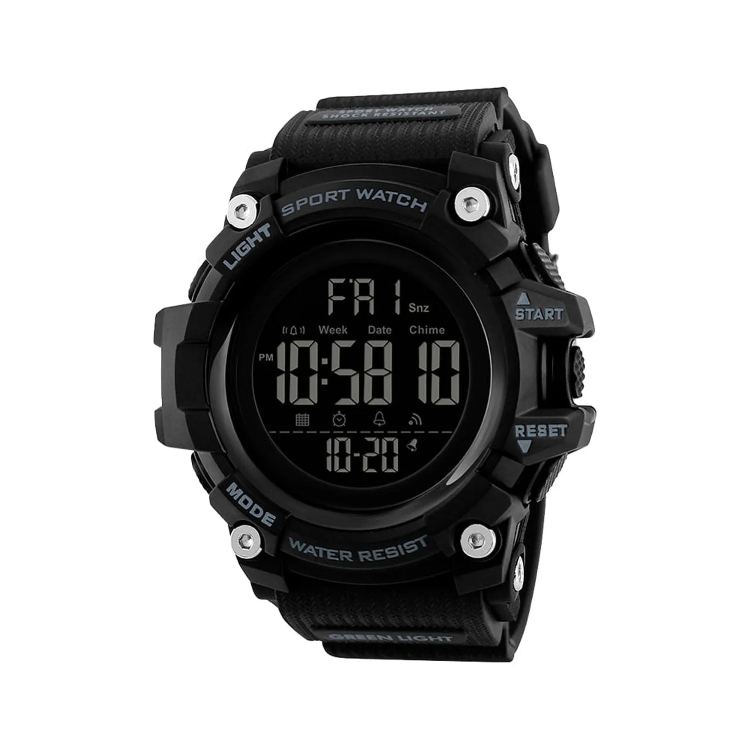 RELOJ SKMEI BATTLE 1384 SPORT MULTI DUAL TIME CONTEO LIGHT - NEGRO